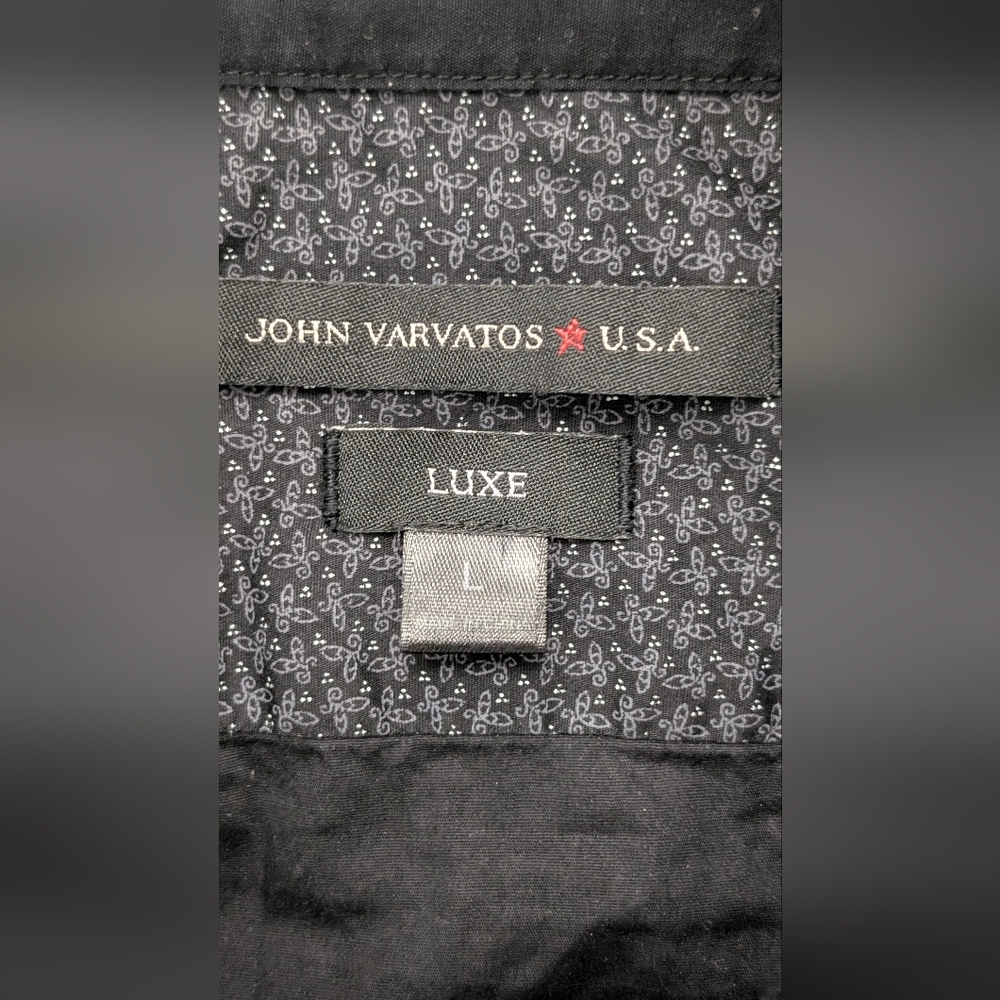 John Varvatos Charcoal Patterned Button Down Shir… - image 6